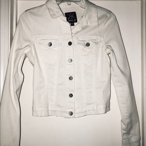 Kardashian Kollection white jean jacket